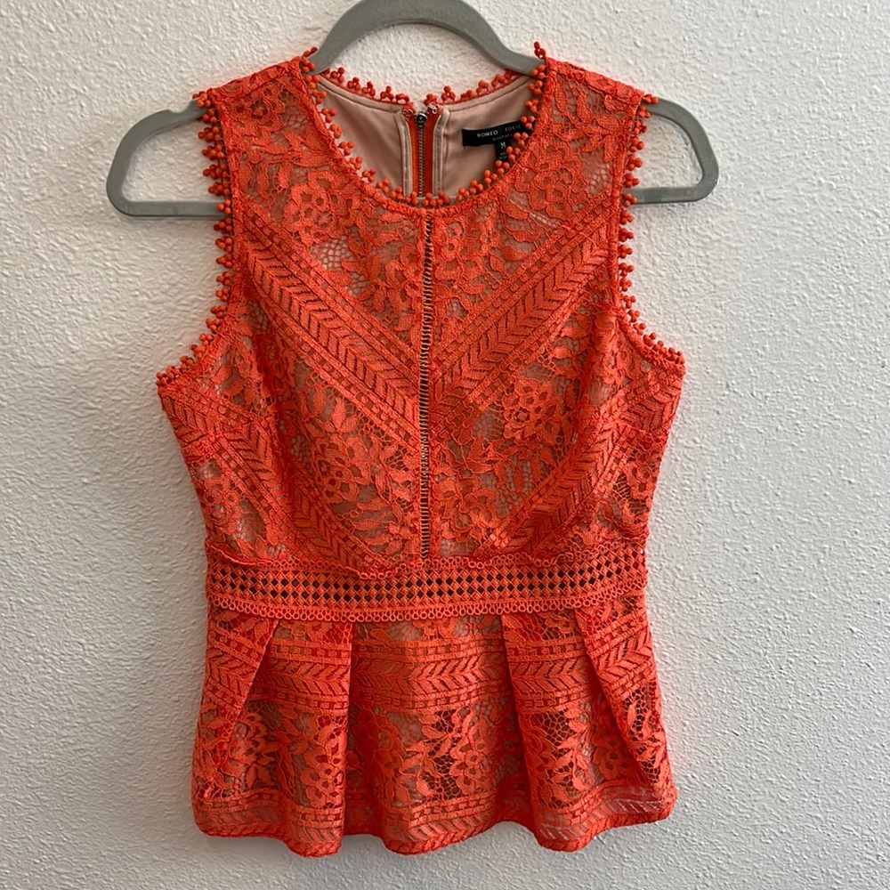 Romeo + Juliet Peplum Lace Tank